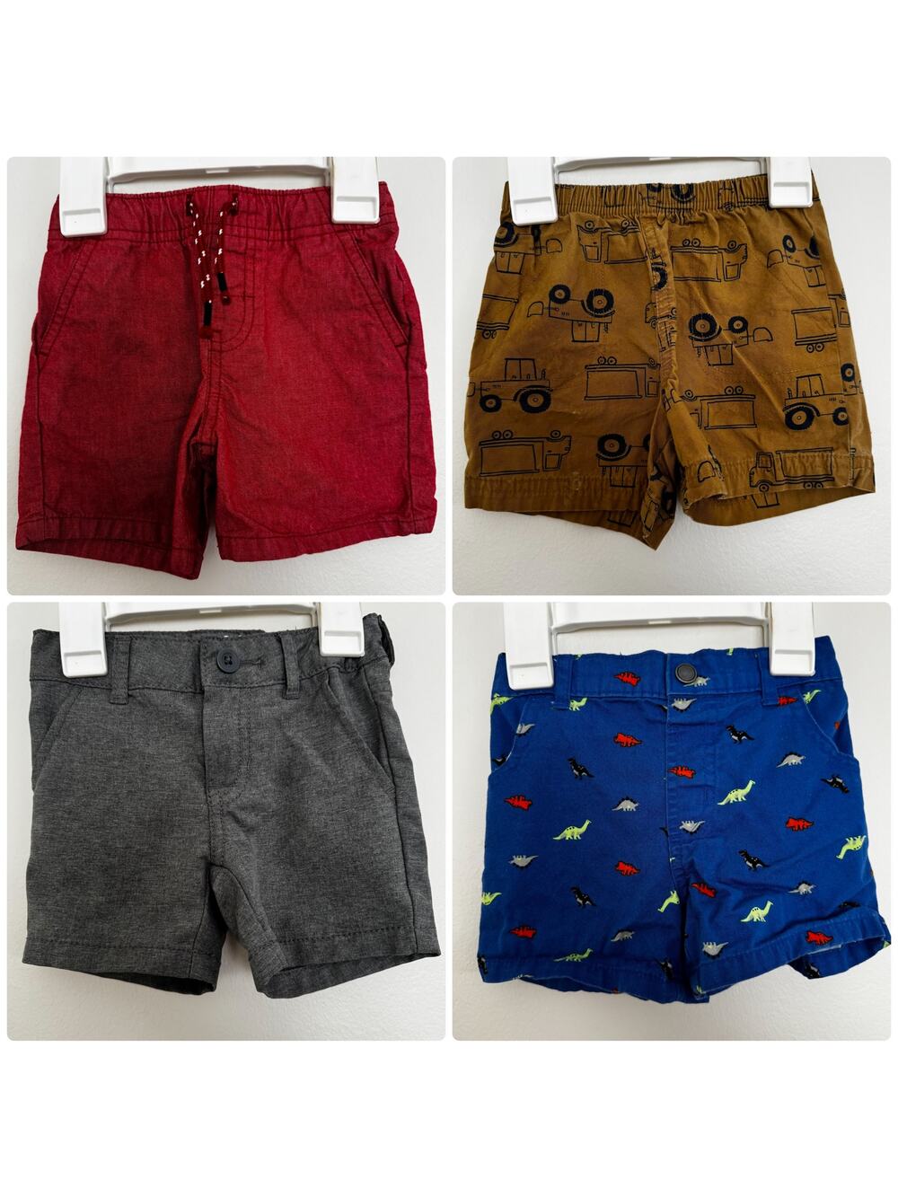 Short Bundle, 4 Pair: Dinosaurs, Trucks, Cat & Jack, Carter’s, Garanimals